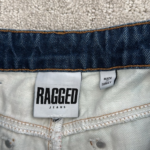 Ragged Priest x Free People plaid jeans red yellow blue green color block mom - Picture 7 of 9